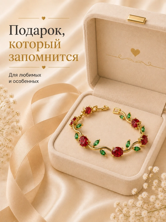 Женский браслет, браслет для девушек, браслет с тюльпанами, украшение, бижутерия.