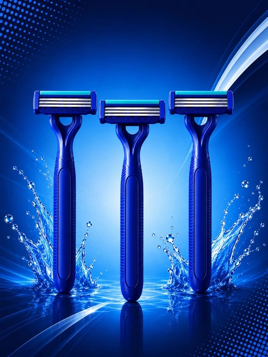 Бритвы одноразовые, мужские, MAX Blue III Plus, 3 лезвия, 5 шт, для чувствительной кожи