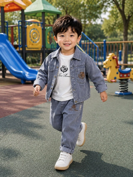 Джинсовый комплект для мальчиков – куртка, футболка и брюки, 1–6 лет