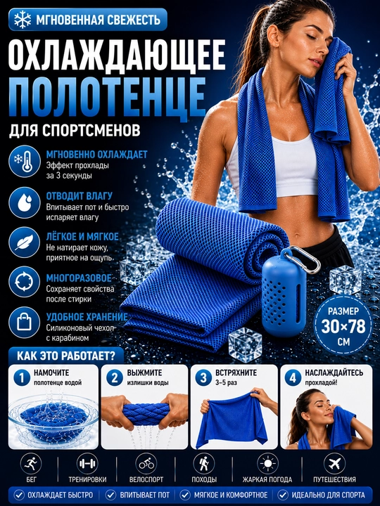 Sovituvchi sport sochiq 30×78 sm silikon g‘ilof bilan - 