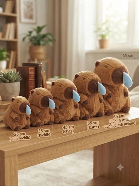 Плюшевая игрушка Capybara – 25, 35, 45, 55, 65 см - 