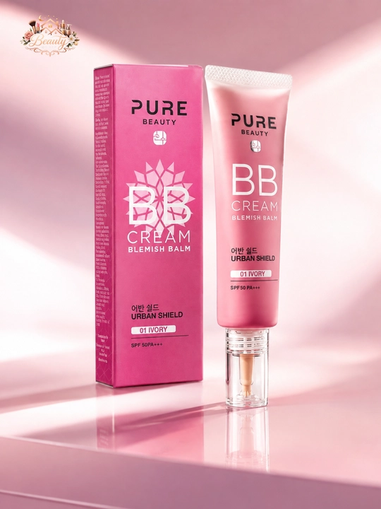 Yengil tonal BB krem,tabiiy qoplama va mayin finish,PURE Beauty BB Cream 01 Ivory