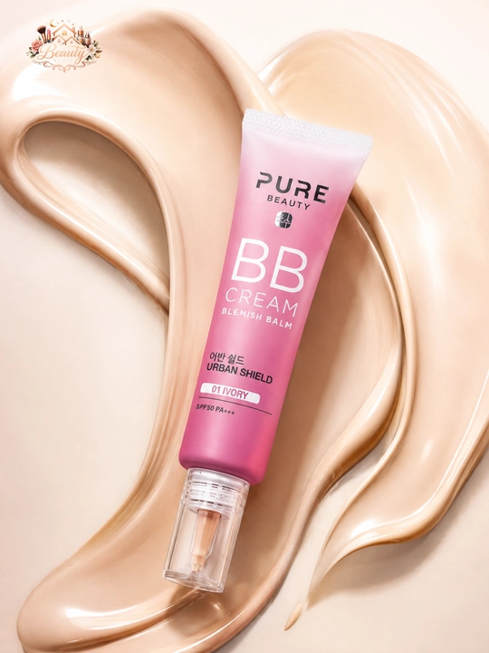 Yengil tonal BB krem,tabiiy qoplama va mayin finish,PURE Beauty BB Cream 01 Ivory