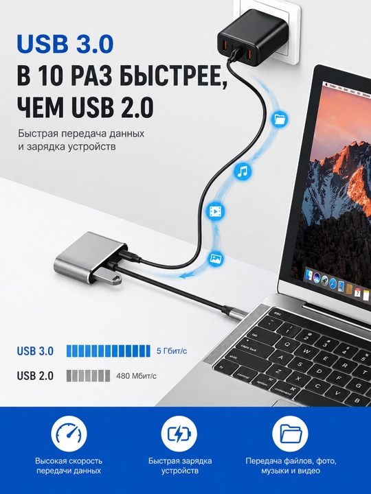 USB Type-C 8 в 1 для MacBook, USB-концентратор 3.0 адаптер для Macbook, HDMI