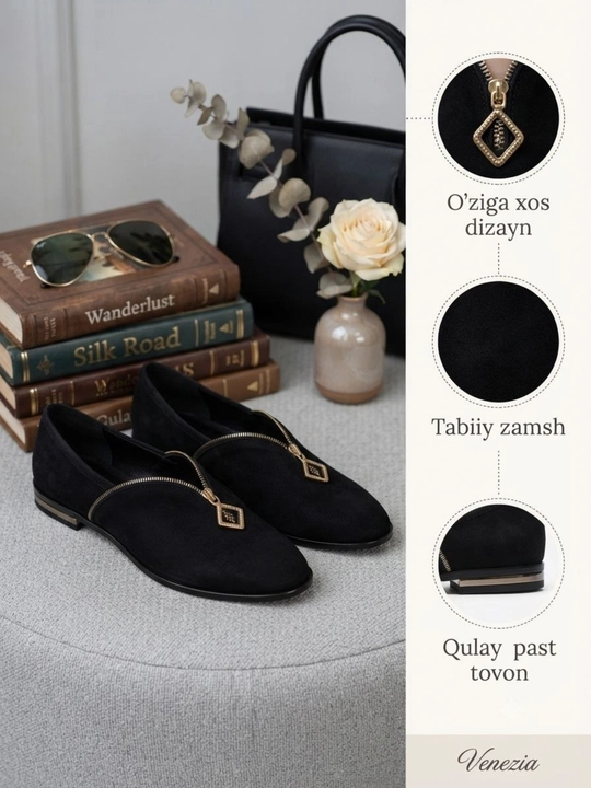Ayollar uchun tuflilar, laklangan, charm, zamsh, zamokli, 35-40
