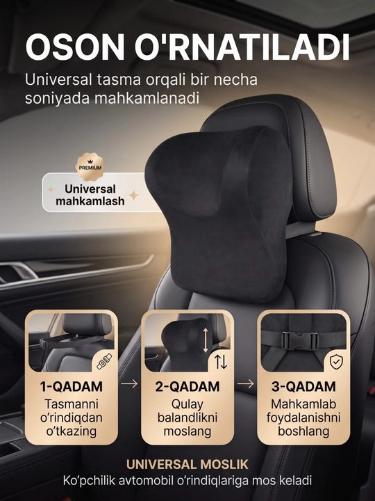 Анатомическая подушка для автомобиля, Memory Foam, опора для шеи и головы