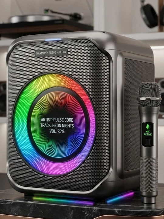 Portativ Bluetooth karnay, 8 dyuym, simsiz, mikrofonli, USB/AUX/TF, 3000 mA·soat