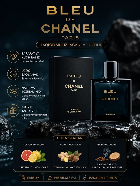Мужской парфюм Bleu de Chanel Parfum, 100 мл - 