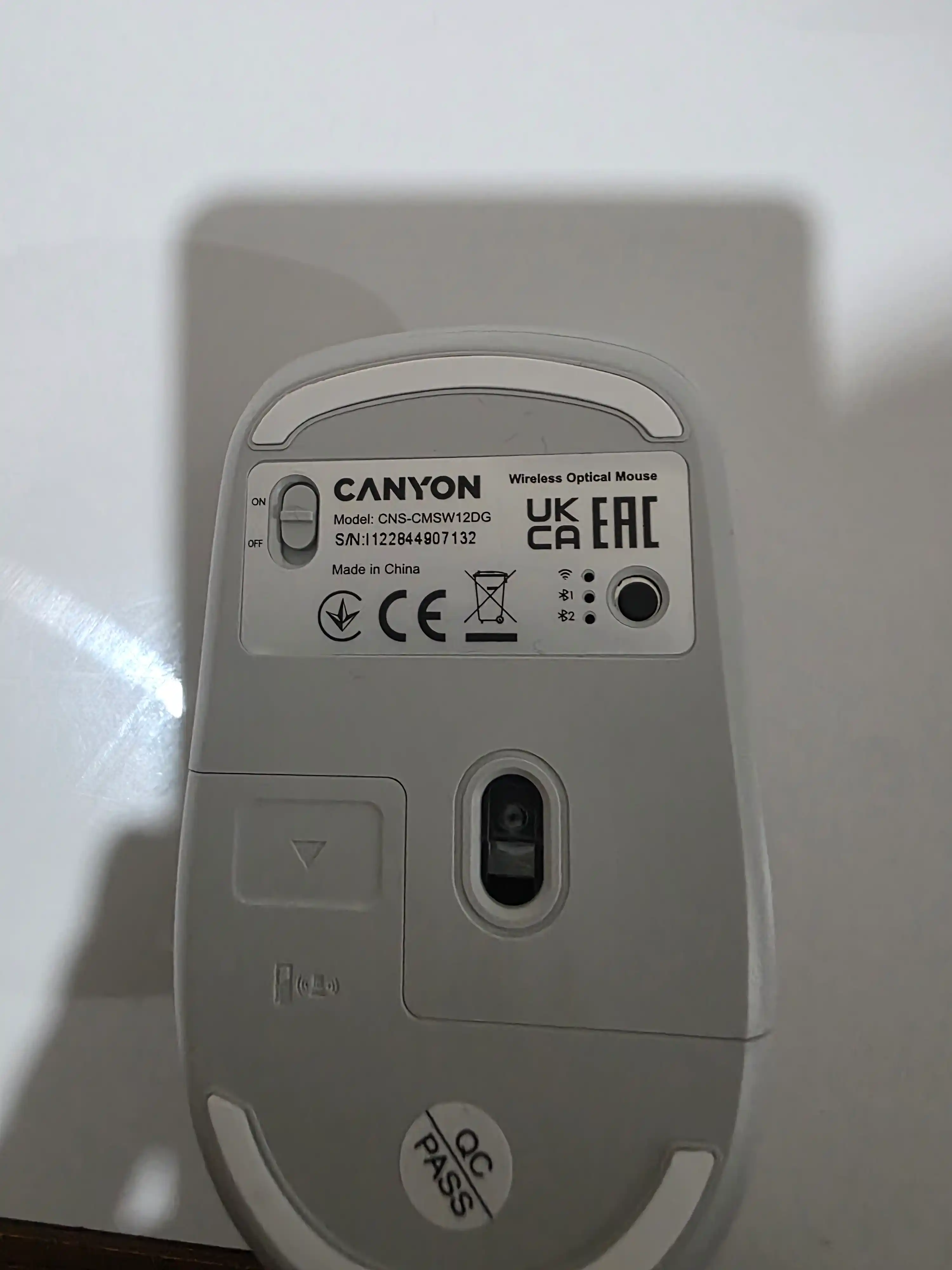Simsiz sichqoncha  Canyon MW-12, Dual Mode, Bluetooth, 2.4GHz, ovozsiz