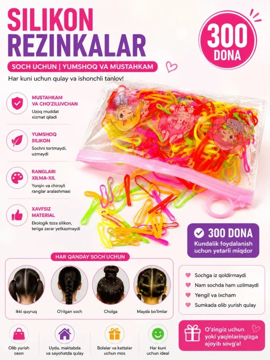 Soch uchun silikon rezinkalar - 
