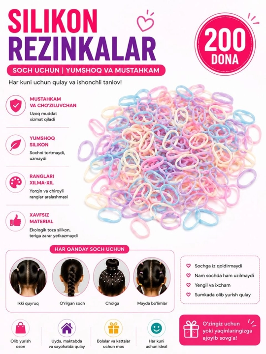 Soch uchun silikon rezinkalar - 