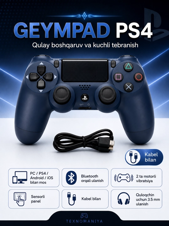 Joystik Ps4, simsiz, Dualshock4, PC va Sony Playstation 4 uchun joystik, universal gamepad - 