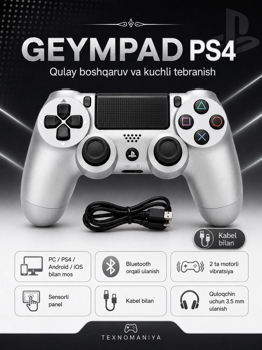 Joystik Ps4, simsiz, Dualshock4, PC va Sony Playstation 4 uchun joystik, universal gamepad - 