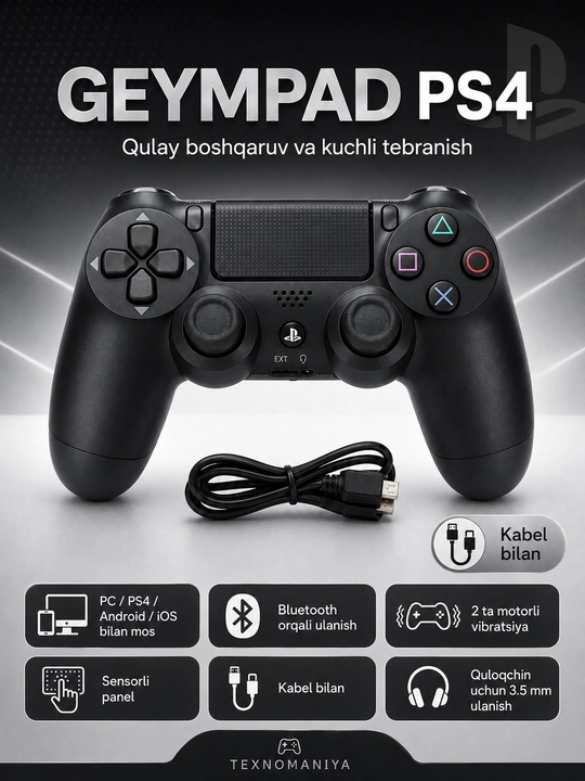 Joystik Ps4, simsiz, Dualshock4, PC va Sony Playstation 4 uchun joystik, universal gamepad - 