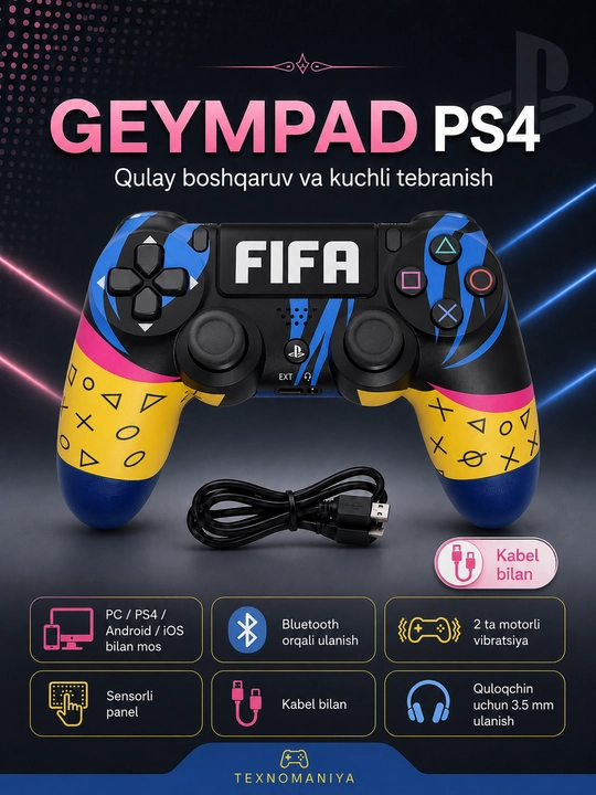 Joystik Ps4, simsiz, Dualshock4, PC va Sony Playstation 4 uchun joystik, universal gamepad - 