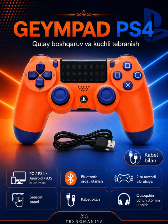 Joystik Ps4, simsiz, Dualshock4, PC va Sony Playstation 4 uchun joystik, universal gamepad - 
