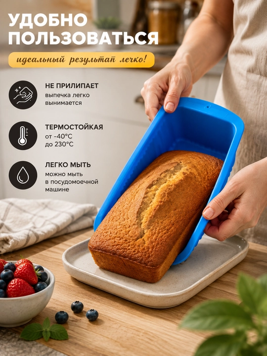 Non, keks va pirog uchun silikon pishirish qolipi, yopishmaydigan, oziq-ovqat silikoni