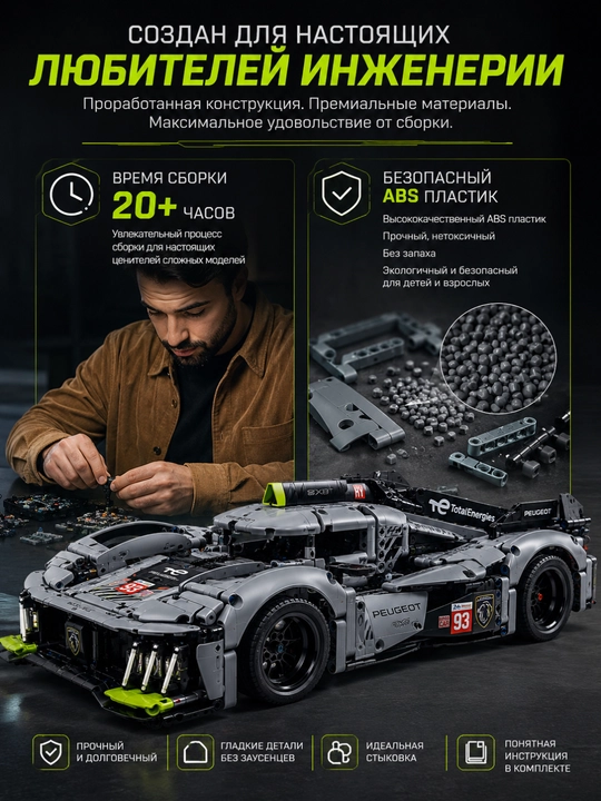 Конструктор лего машинка, игрушки лего техник, Porsche, Ferrari, F1, игрушки от 8 лет