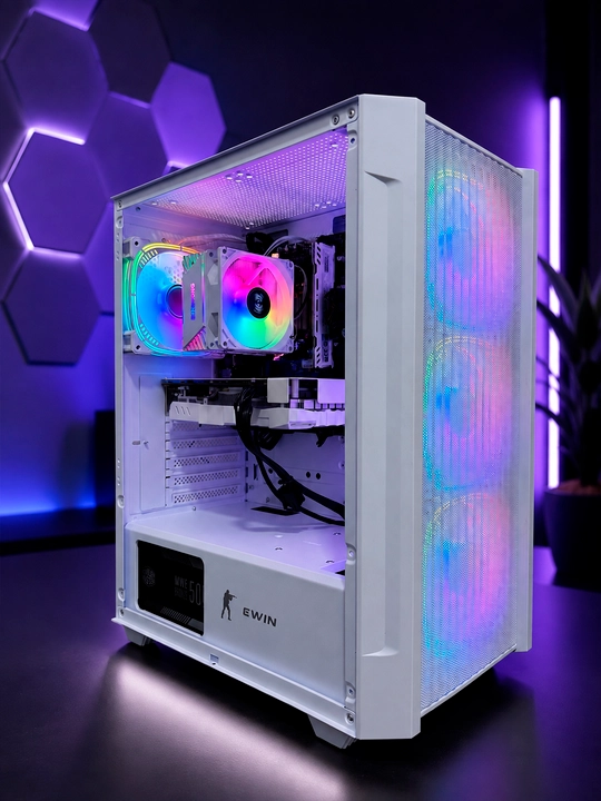 🤍 Arctic White —  Gaming Kompyuter i3 12-avlod, 8GB videokarta, DDR4 16GB, SSD 512GB - 