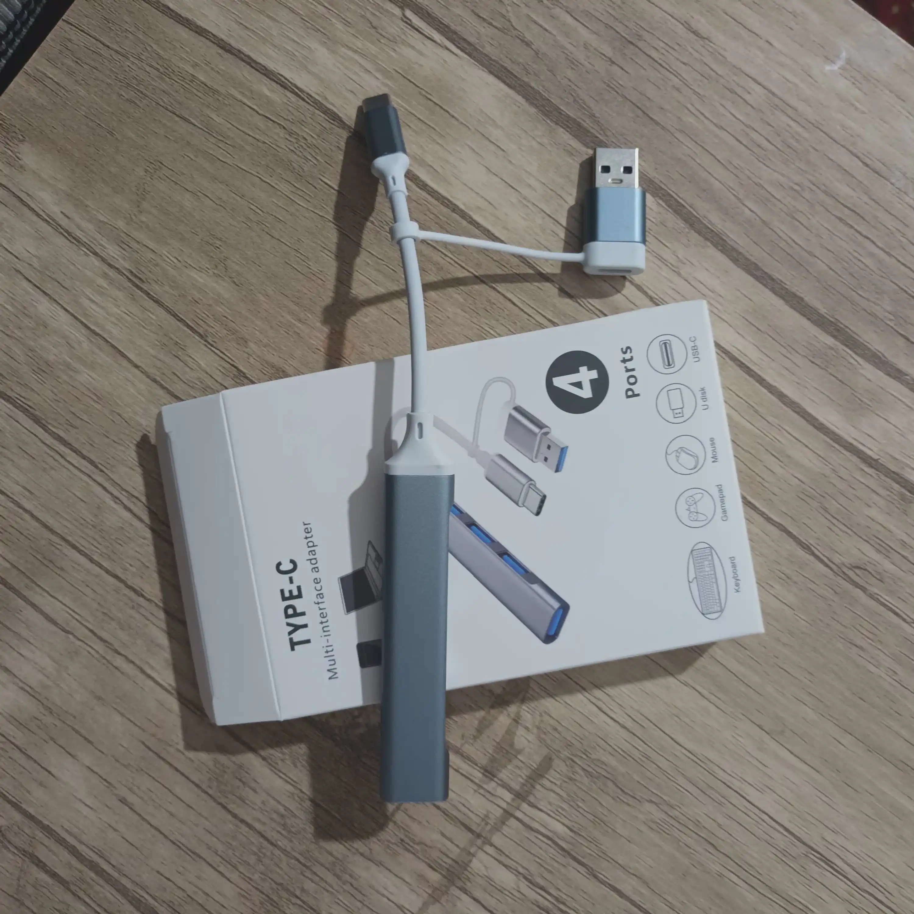 VUSB HUB — bir nechta USB port qo‘shuvchi ko‘paytirgich, tez ulanish, kompyuter va noutbuk