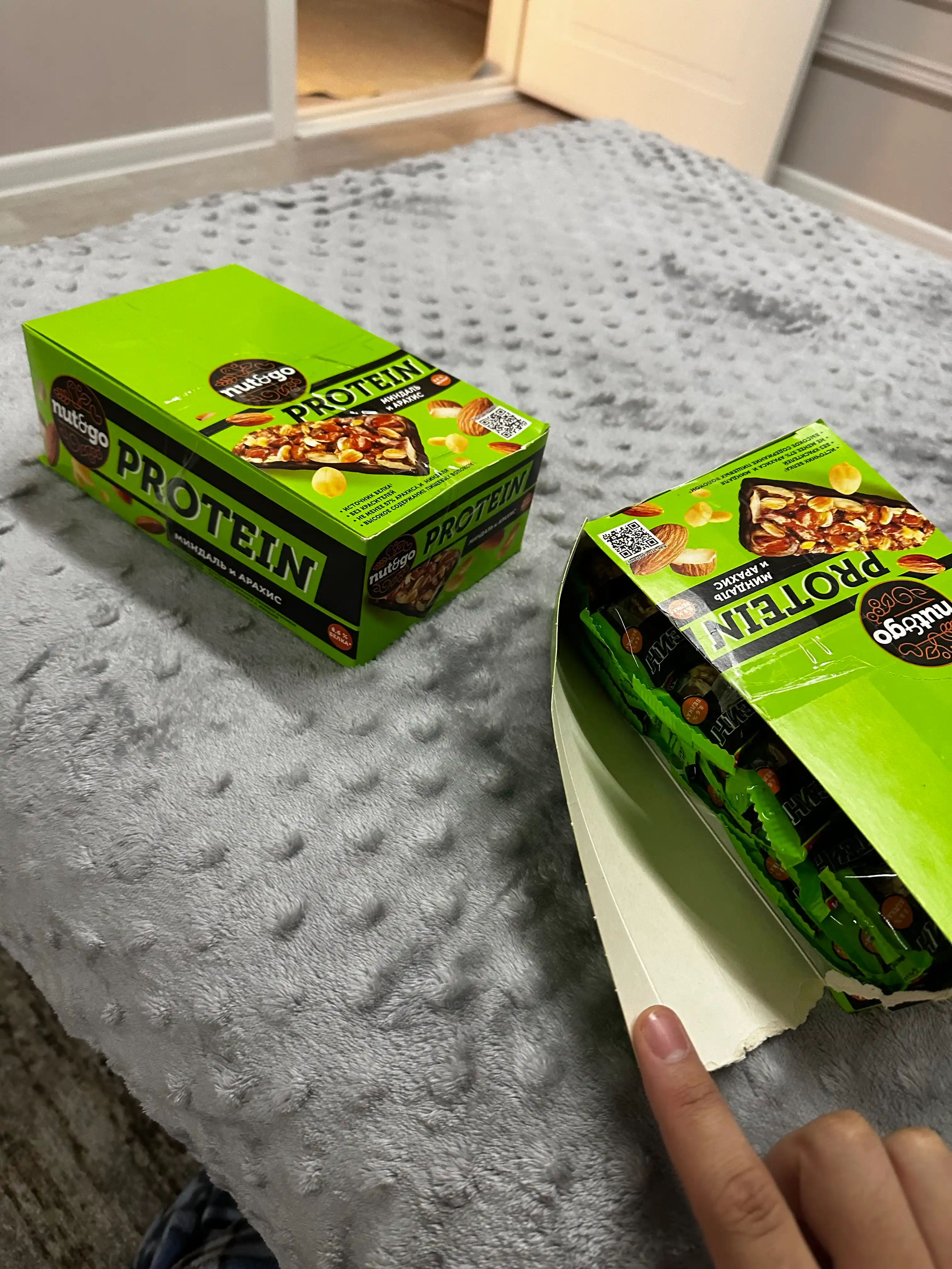 Protein Nut&Go протеиновый батончик, миндаль, арахис и арахисовая паста, 18 шт