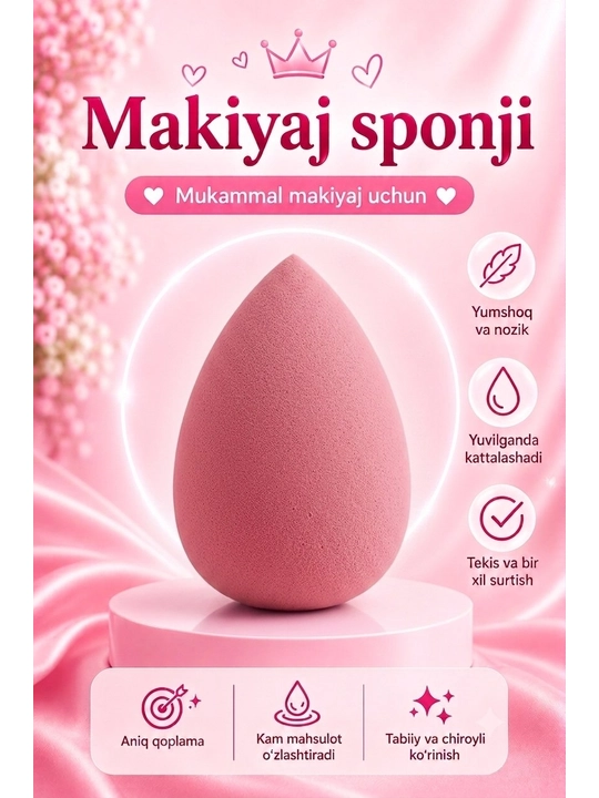 Premium Makiyaj Sponj Nabori  Ultra Yumshoq Beauty Blender Gubkalari - 