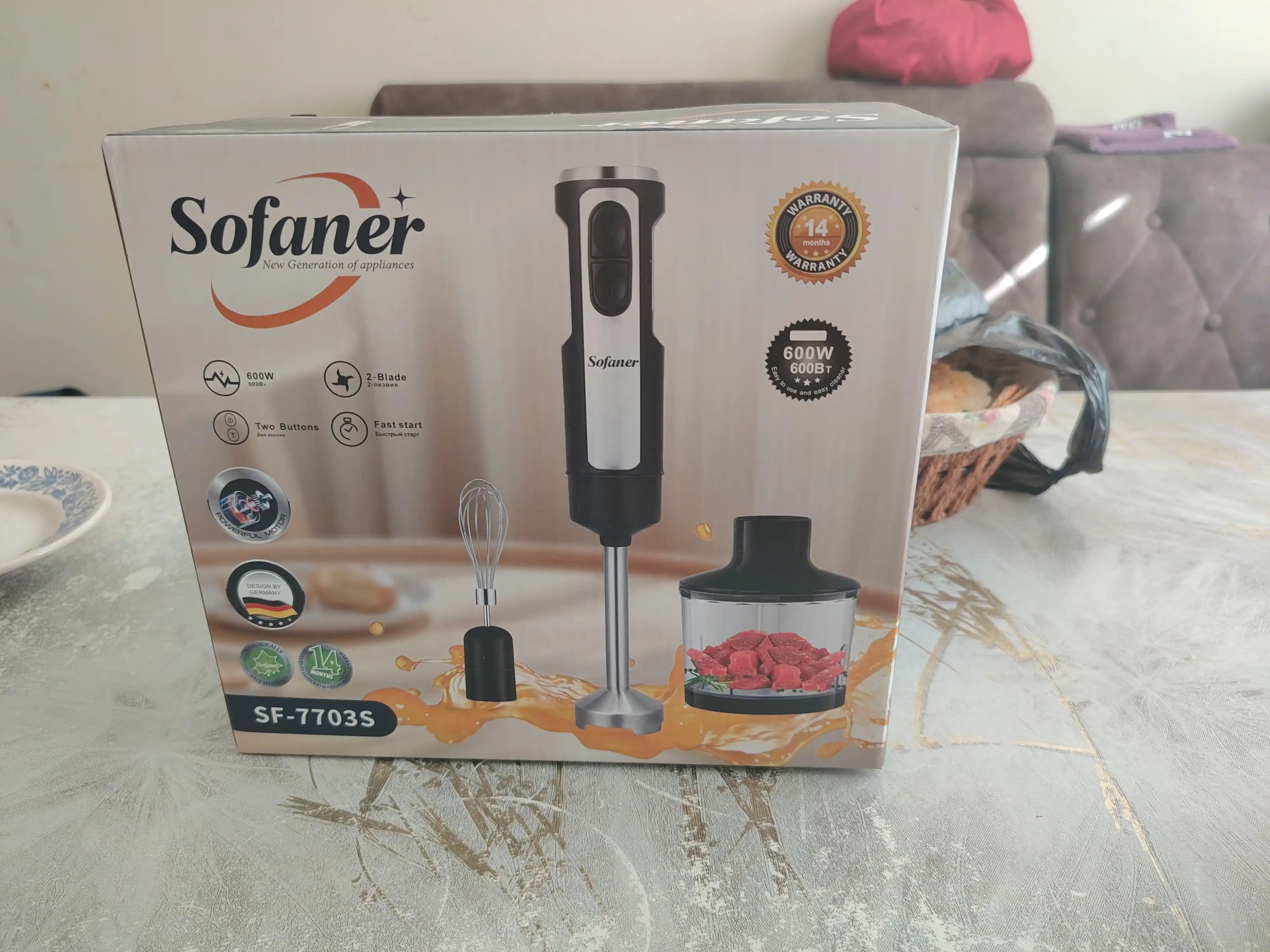 Sofaner 4 в 1: миксер, ручной блендер, чаша, мощность 600 Вт