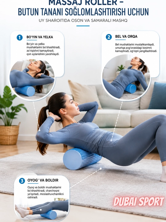 EVA Massaj Roligi – Mushaklarni Tiklash va Fitnes uchun