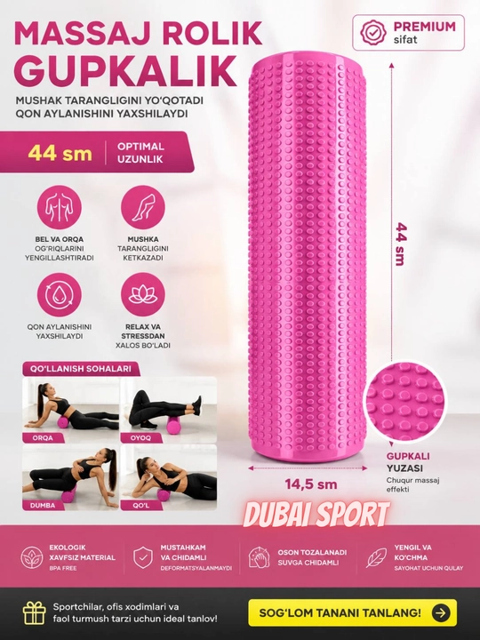 EVA Massaj Roligi – Mushaklarni Tiklash va Fitnes uchun