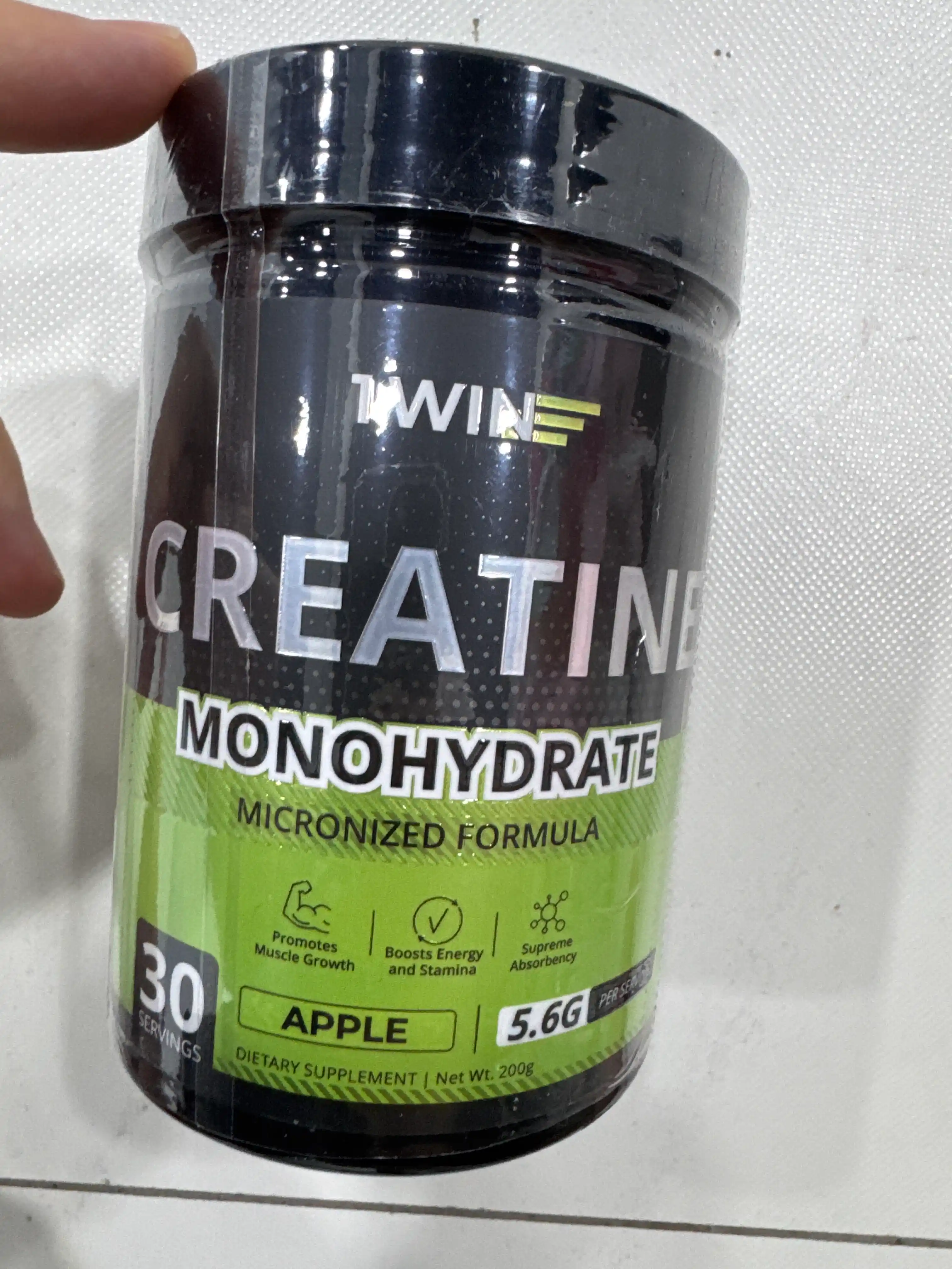 Kreatin monogidrat 1WIN 200 gr, 30 porsiya, tami bilan