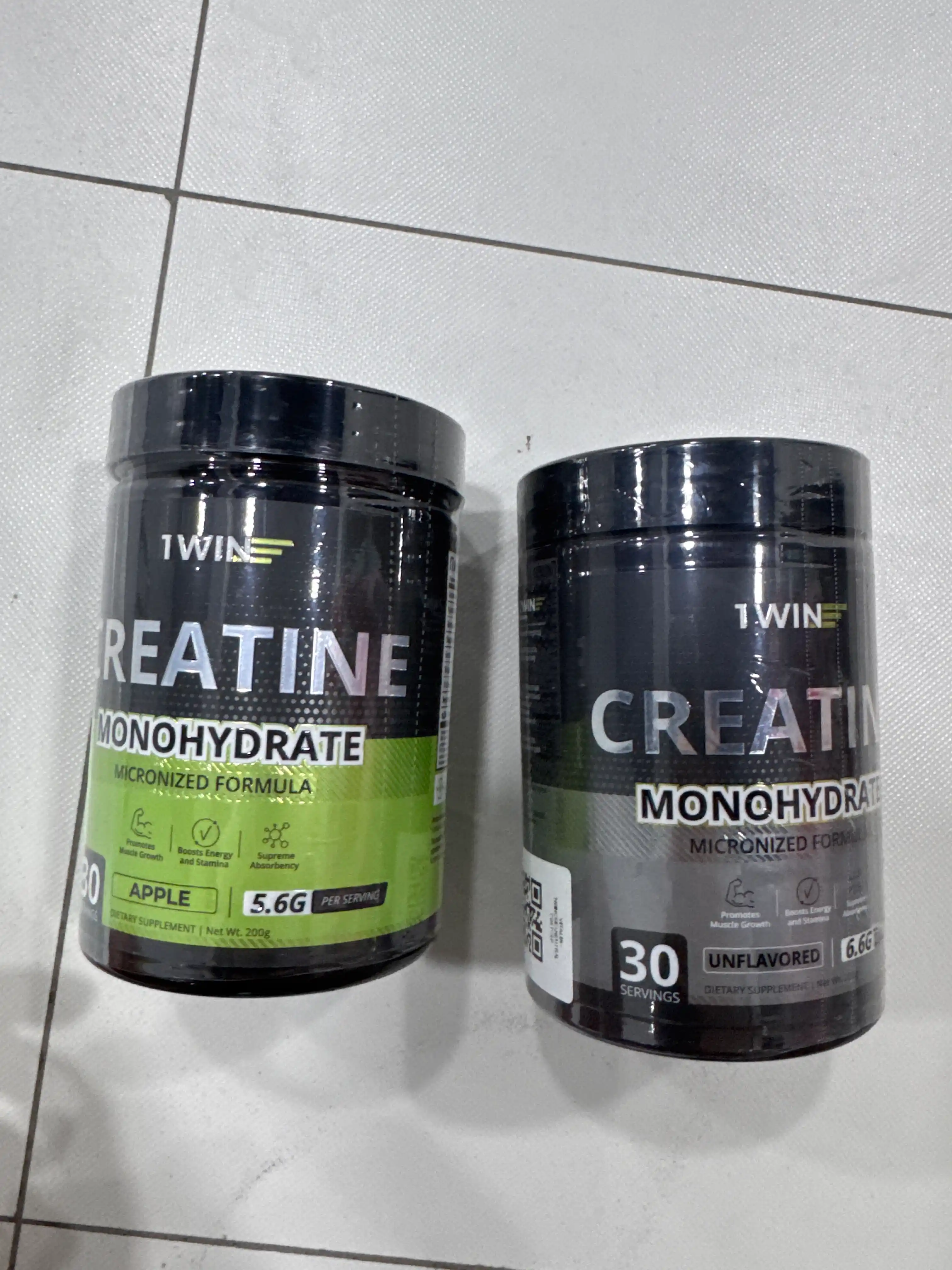 Kreatin monogidrat 1WIN 200 gr, 30 porsiya, tami bilan