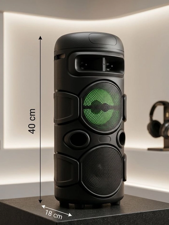 Portativ Bluetooth karnay, 8 dyuym, simsiz, mikrofonli, USB/AUX/TF, 3000 mA·soat