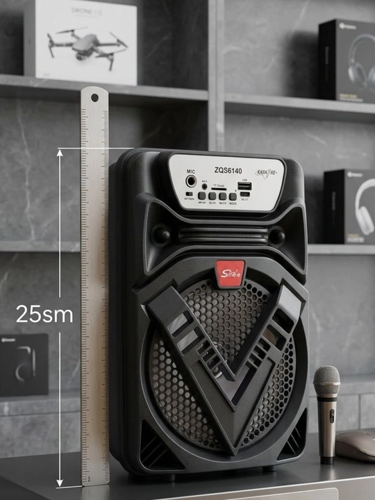Portativ Bluetooth karnay, 8 dyuym, simsiz, mikrofonli, USB/AUX/TF, 3000 mA·soat