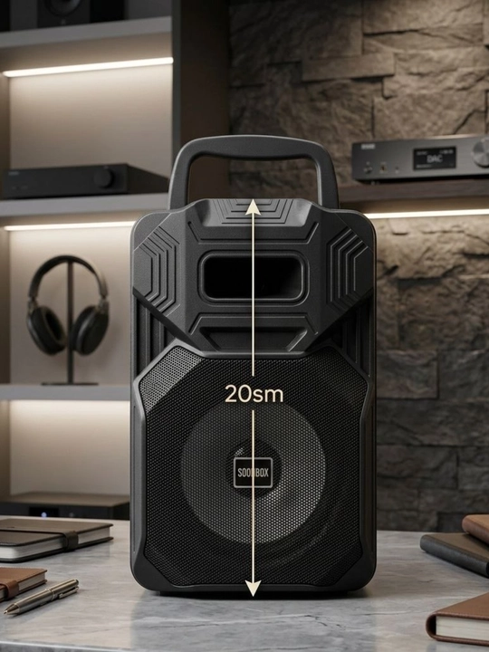 Portativ Bluetooth karnay, 8 dyuym, simsiz, mikrofonli, USB/AUX/TF, 3000 mA·soat