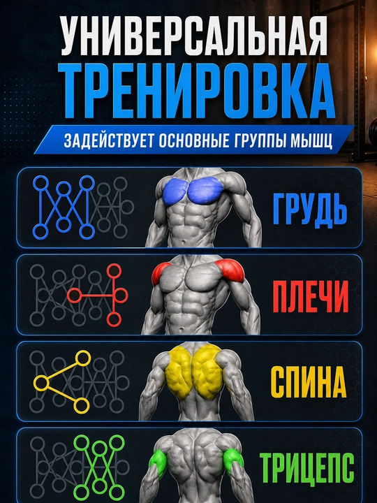 Доска для отжиманий с дисплеем – 15 положений, до 300 кг, тренажер для рук и груди
