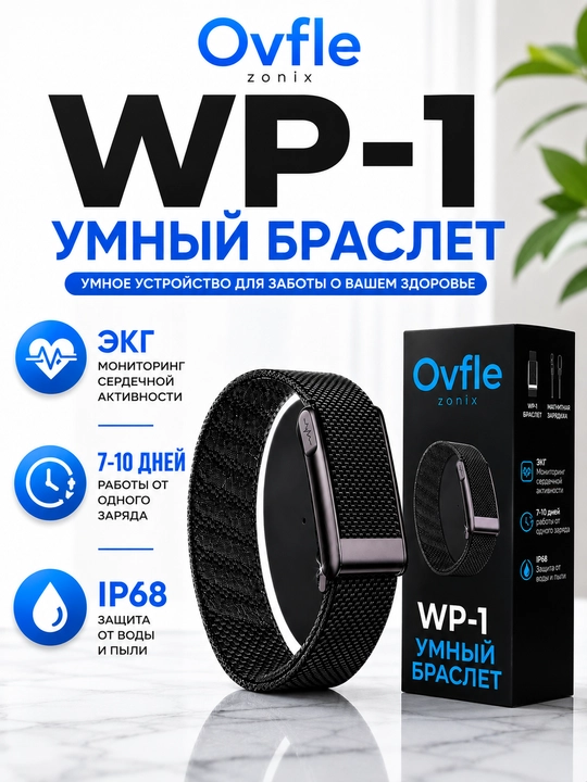 Ovfle Zonix WP-1 Aqlli Smart Braslet – EKG, IP68, 50+ Sport Rejimlari