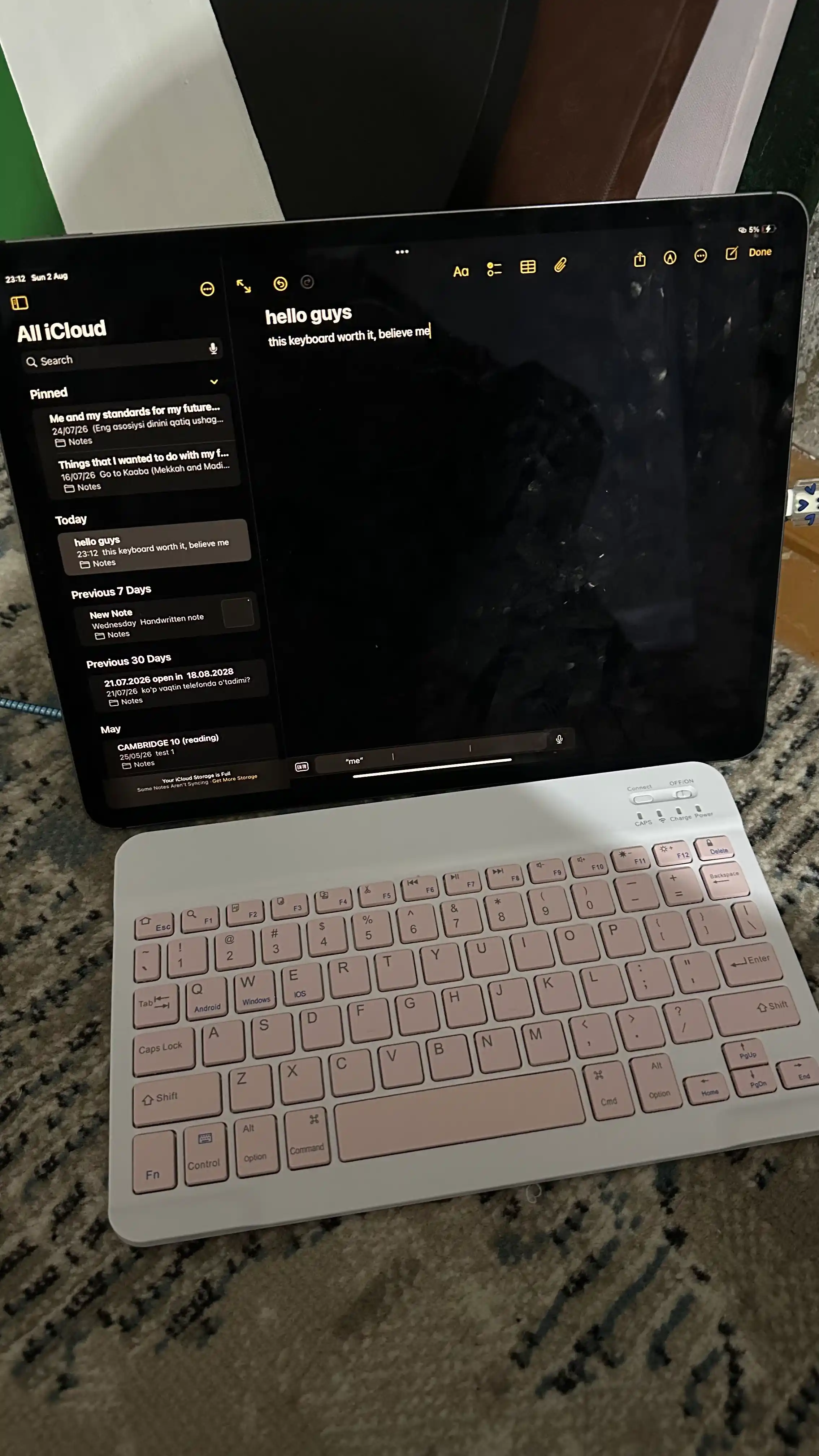 Planshet uchun simsiz Bluetooth klaviatura, ixcham va qulay, ish uchun mos, ipad uchun