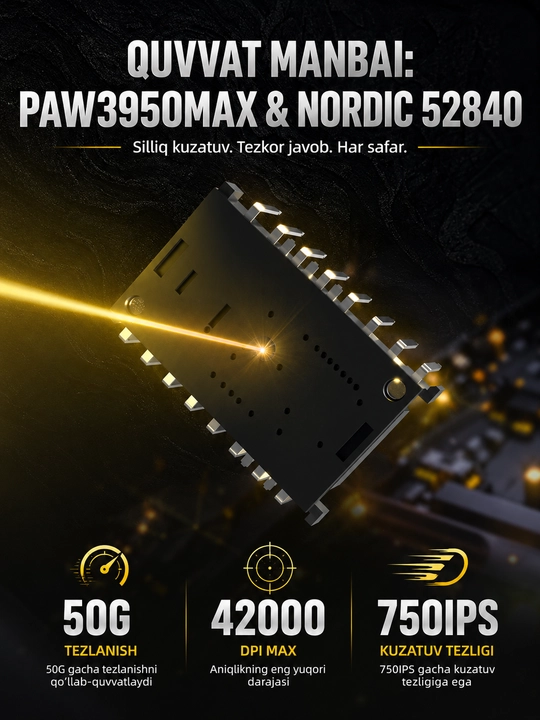ATTACK SHARK R11 ULTRA Uglerod tolali simsiz 8K PAW3950MAX o'yin sichqonchasi