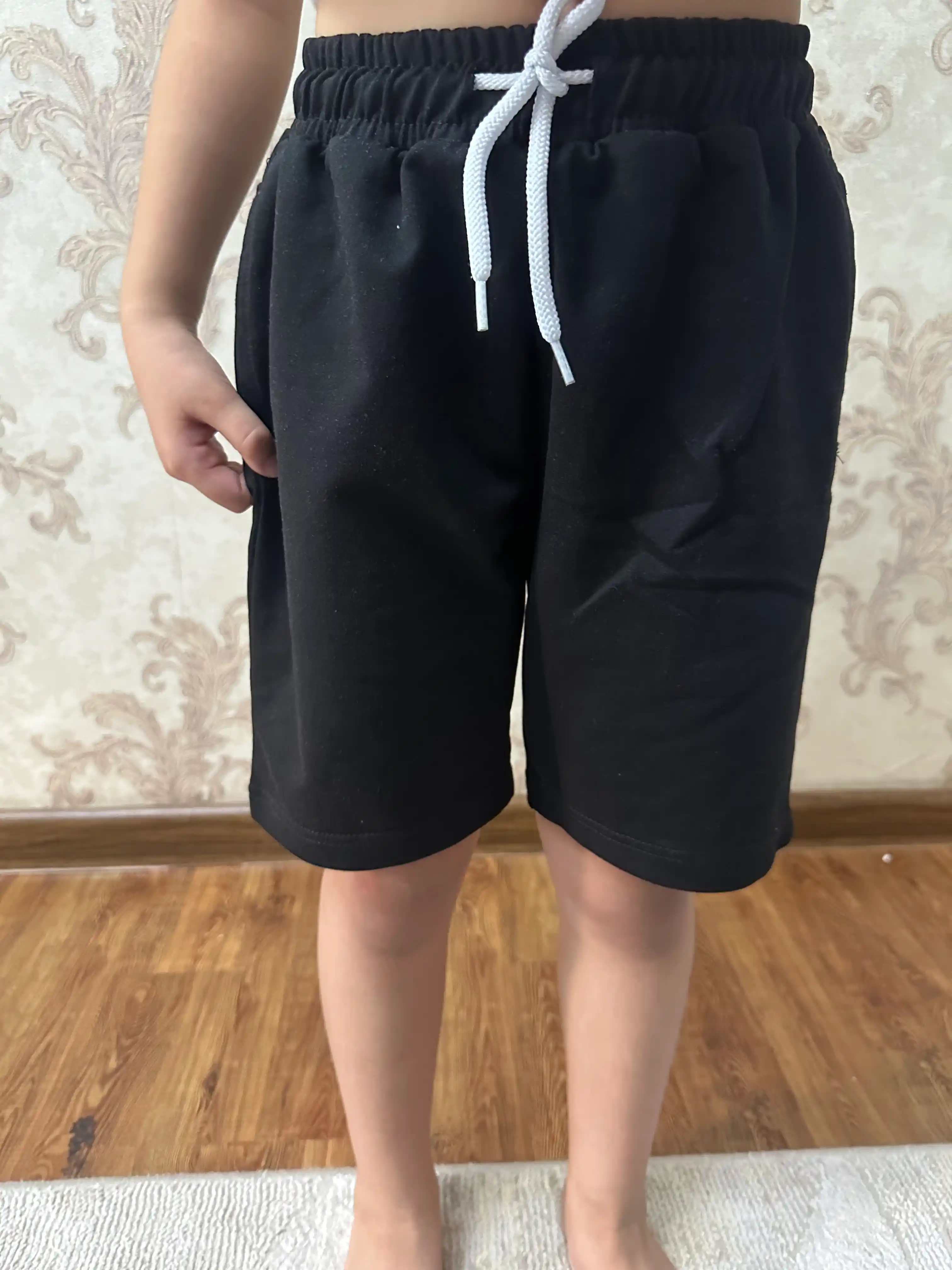 WEERIT Basic o‘smirlar shortigi, 100% paxta, ikki ipli, 122-170, qora