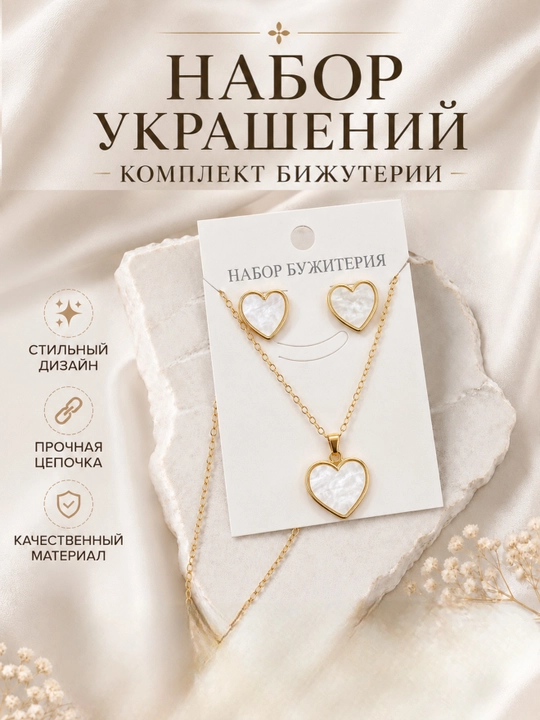 Комплект бижутерии для женщин, цепочка с кулоном и серьги, стильные украшения - 
