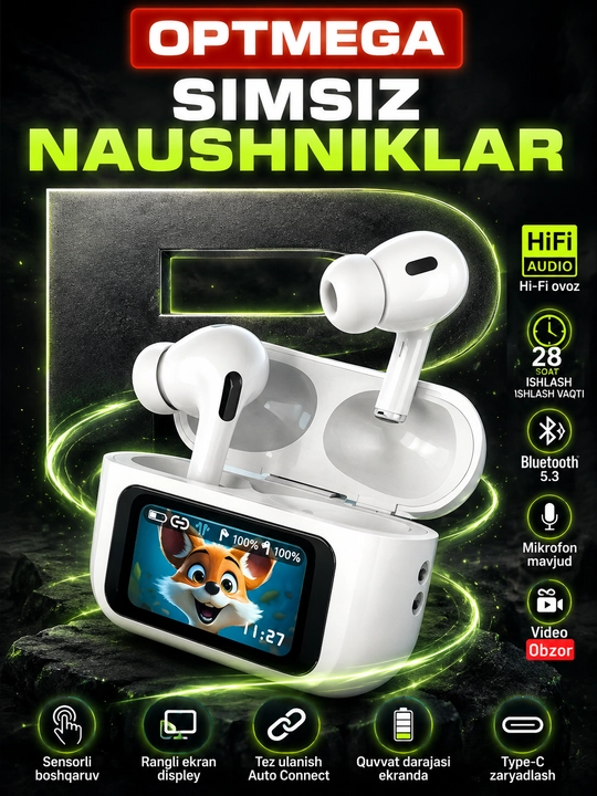 Simsiz Bluetooth quloqchinlari Pods Pro, M10, AIR 31, P9 - 