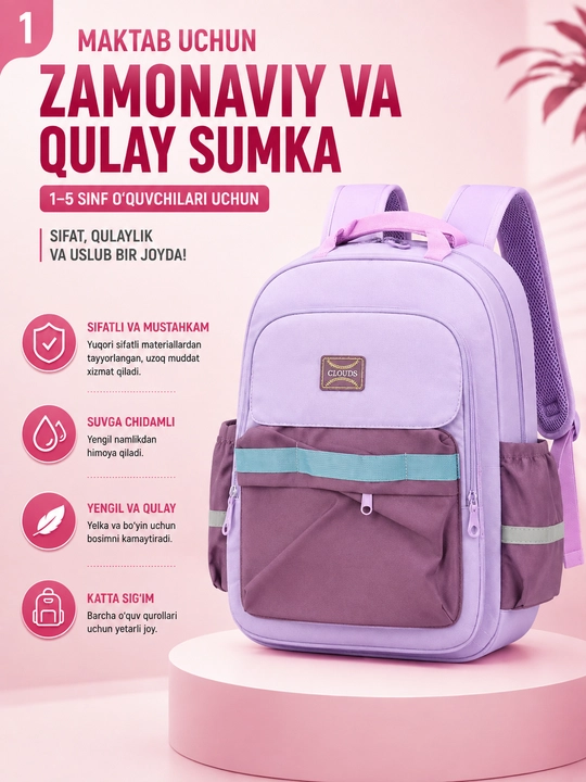 Qizlar uchun maktab ryugzaklari - 
