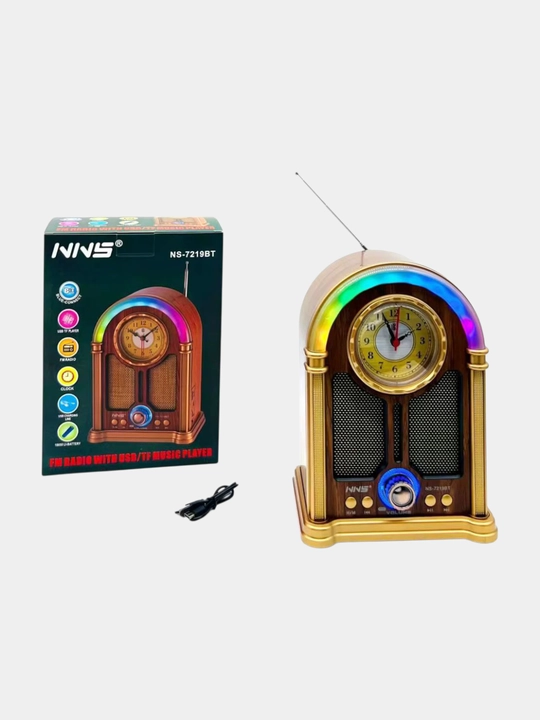 Bluetooth soatli vintage uslubidagi retro portativ radio Model NNS NS-7219BT
