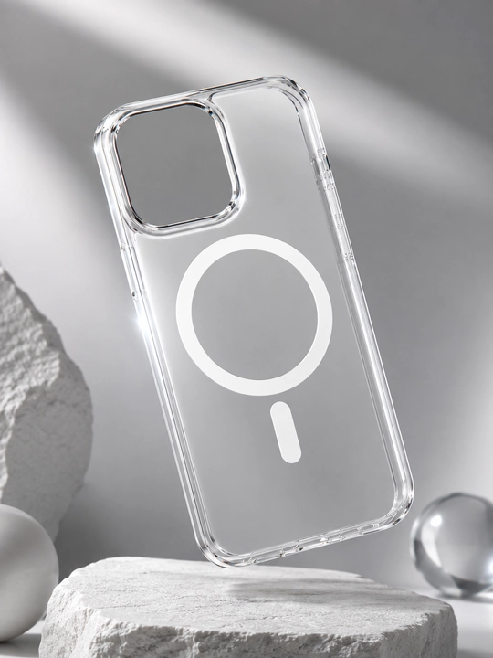 MagSafe magnitli shaffof telefon g‘ilofi