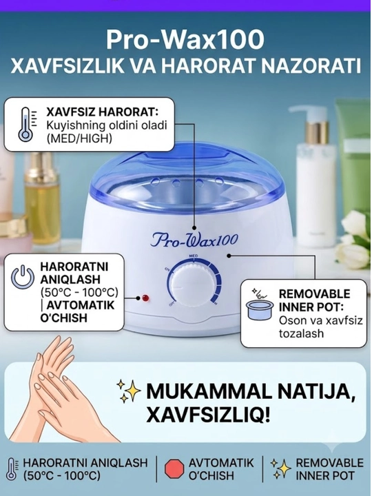 Pro-Wax100 mum eritgich - barcha turdagi mumlar uchun tez isituvchi, termoregulyatorli