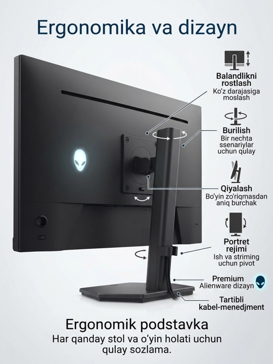 Игровой монитор Dell Alienware AW2726DL 27" 2K QHD 280 Гц