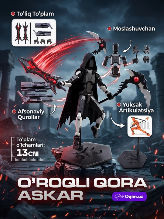Stol usti figurkasi O'roqli qora askar (Grim Reaper) suvener, interyer va kolleksiya uchun