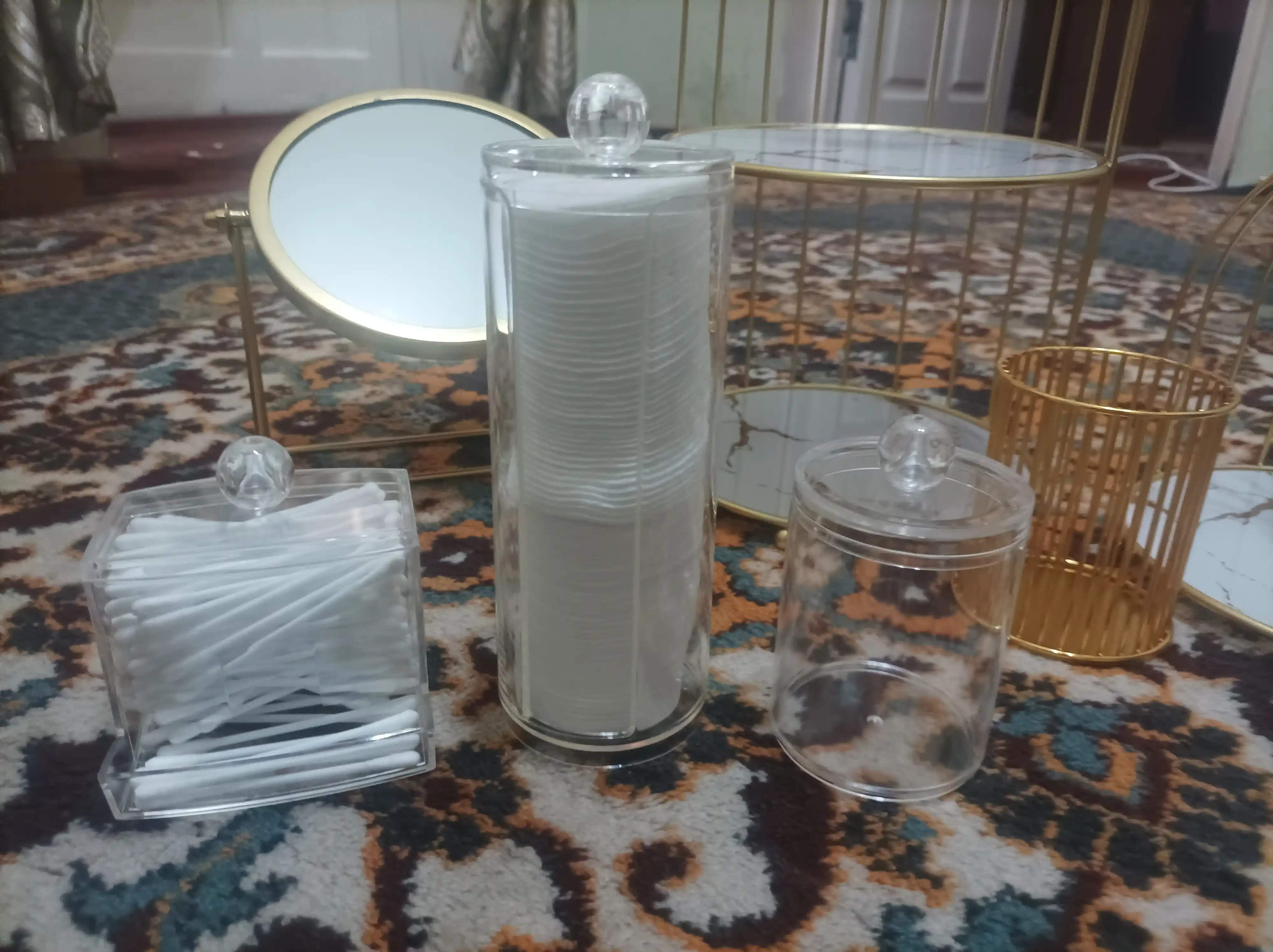 Органайзер для косметики, ватных дисков, ватных палочек, акриловый