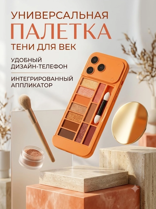 Палетка теней для век в стиле iPhone, матовые и шиммерные оттенки, набор косметики