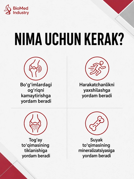 XONDROFORS — bo‘g‘im va suyaklar salomatligini qo‘llab-quvvatlash uchun, 30 tabletka